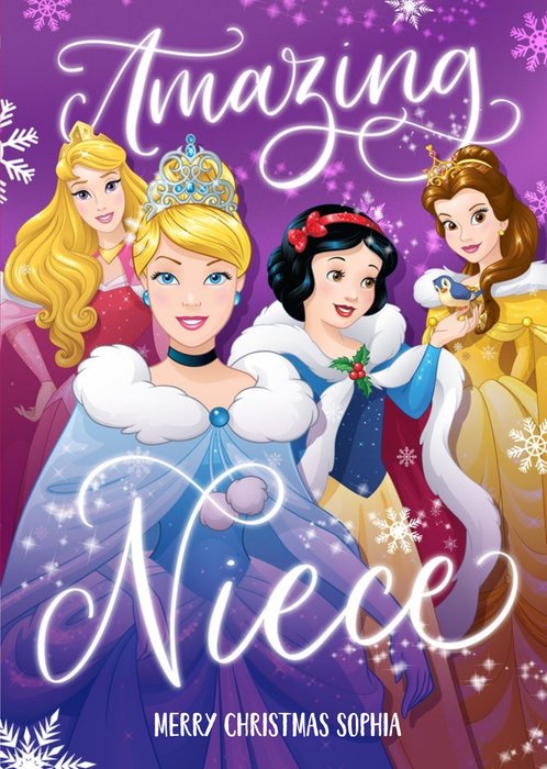 Disney Princess Niece Christmas Personalised Card