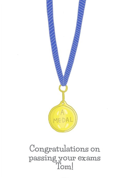 Illustrated Gold Medal Exam Congratulations Card