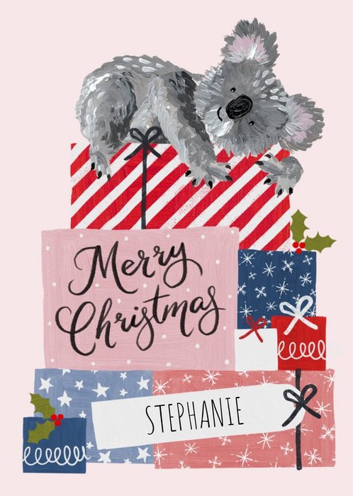 Okey Dokey Design Artistic Illustration Koala Christmas Australia Card