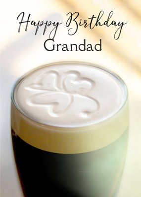 Harmonia Ireland Photo of Shamrock In Beer Birthday Card