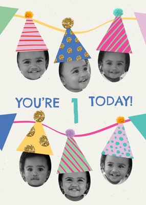 You're 1 Today Photo Upload Birthday Card