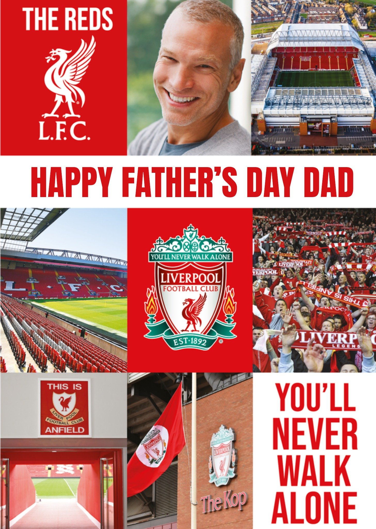 Liverpool Happy Fathers Day Dad Youll Never Walk Alone Card