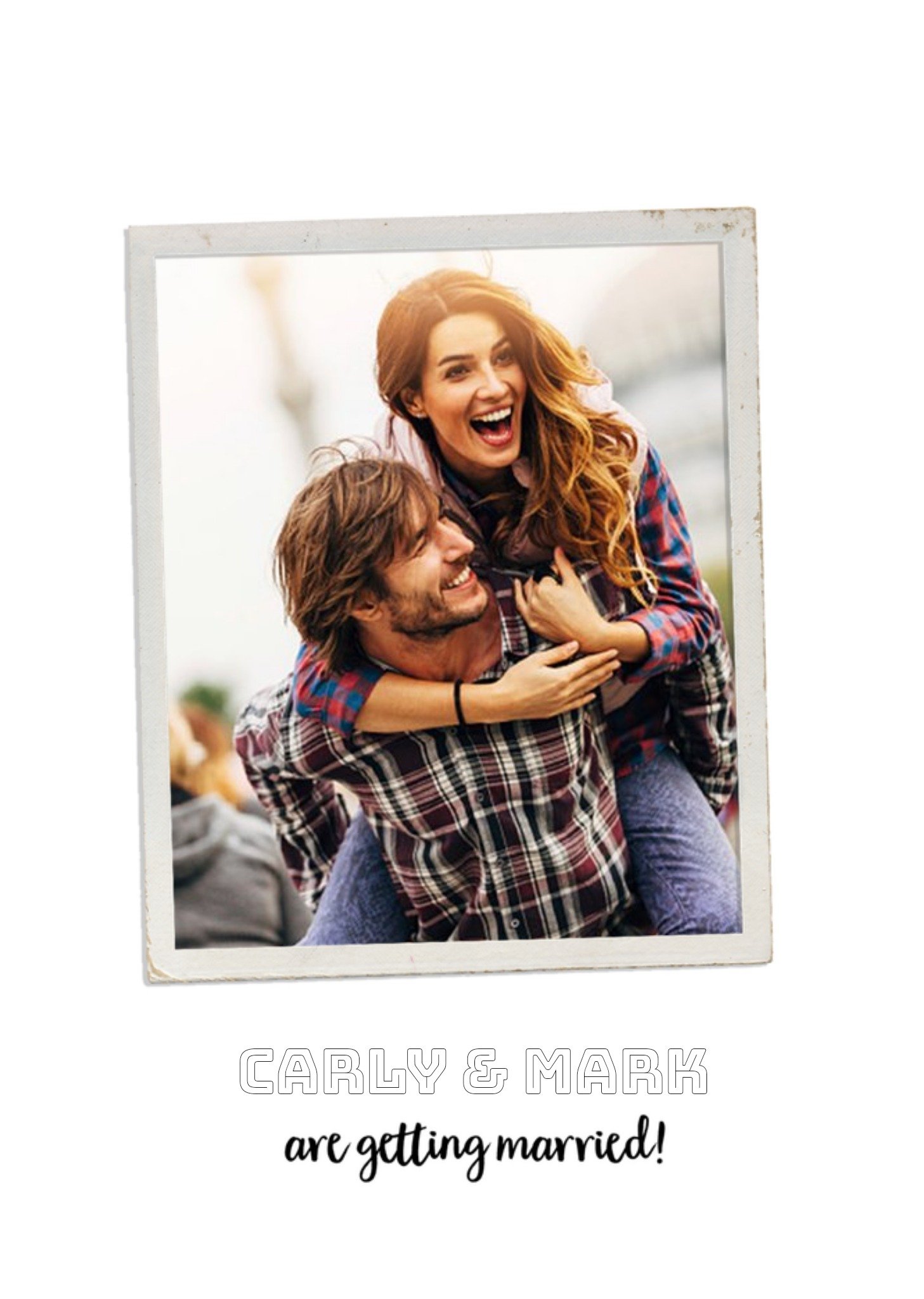 Moonpig Greyscale We Are Getting Married Photo Card