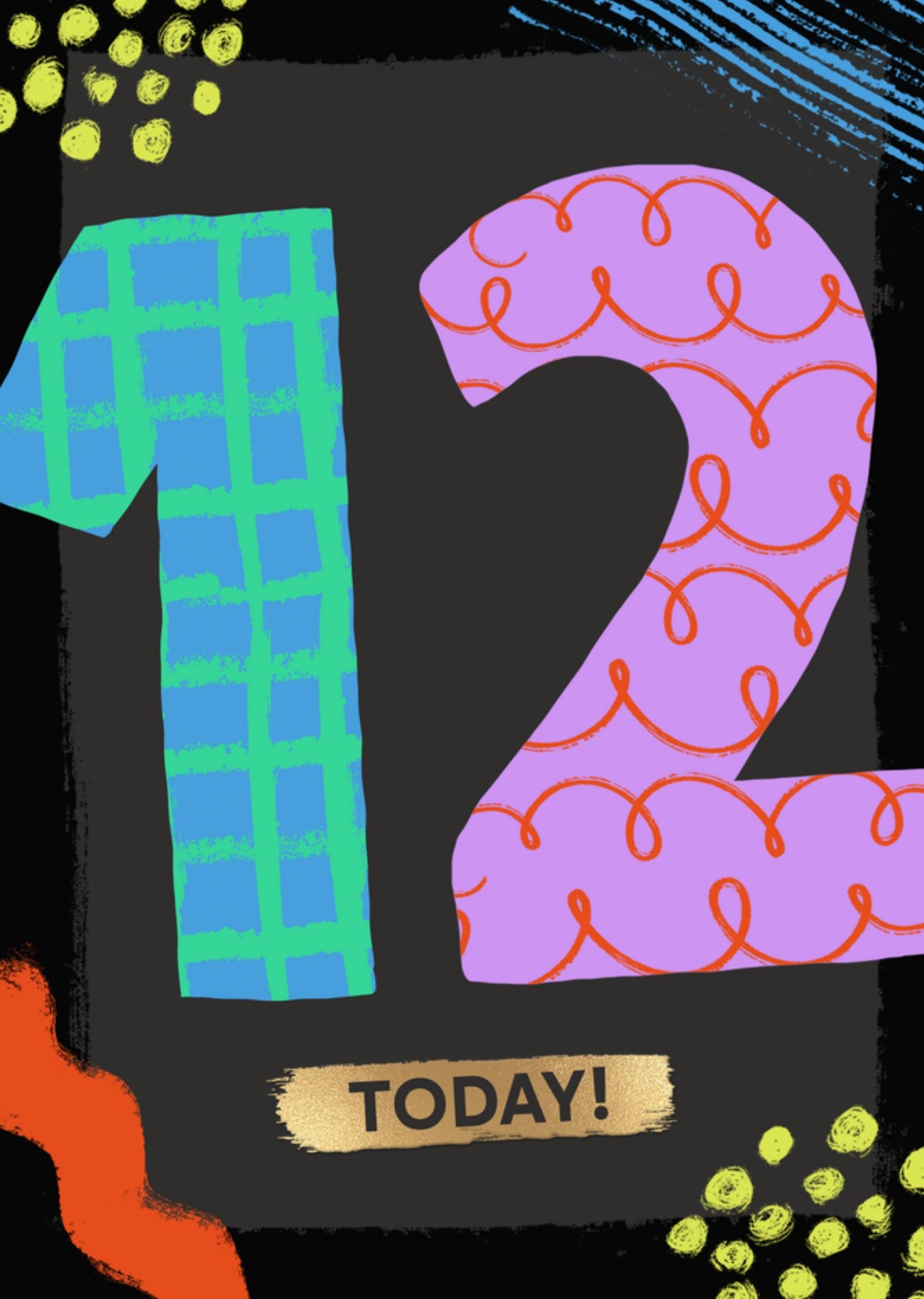 Moonpig Bright & Bold Illustrated 12 Today Birthday Card
