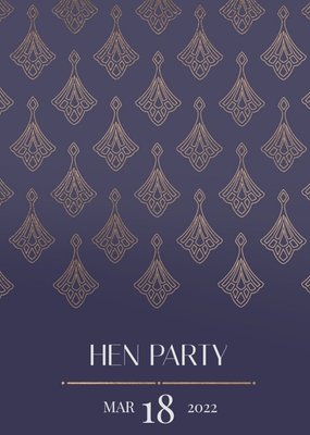 Art Deco Geometric Pattern Wedding Hen Party Invitation