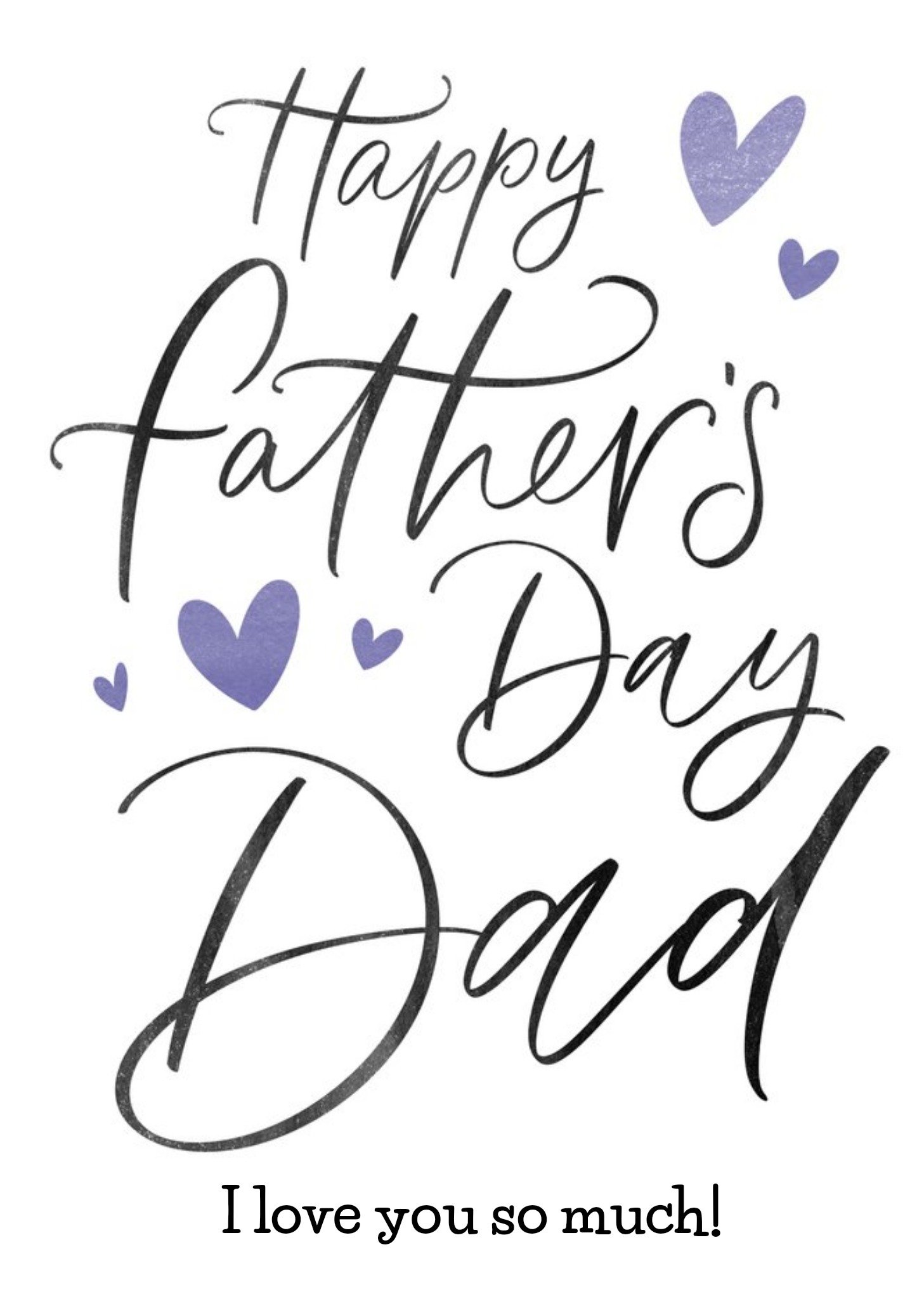 Moonpig Typographic Calligraphy Happy Father's Day Dad Card