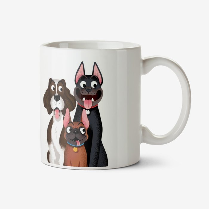 Folio Illustration Two Duplicate Images Of Three Happy Dogs Mug