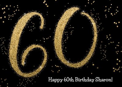 Metallic Gold Lettering 60th Birthday Card