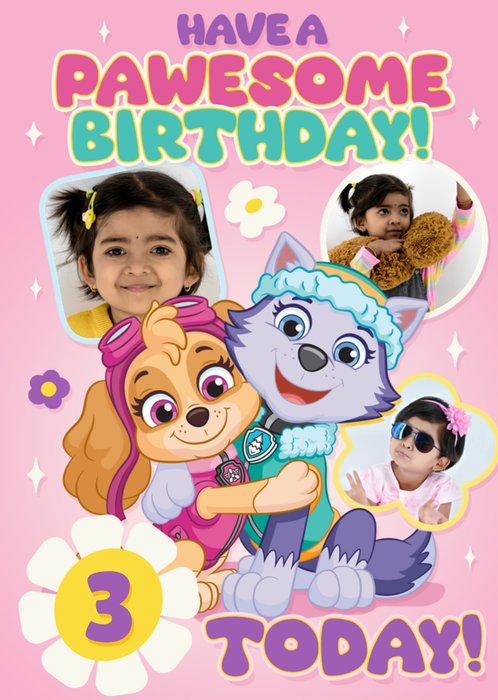 Paw Patrol Pawesome Photo Upload Birthday Card