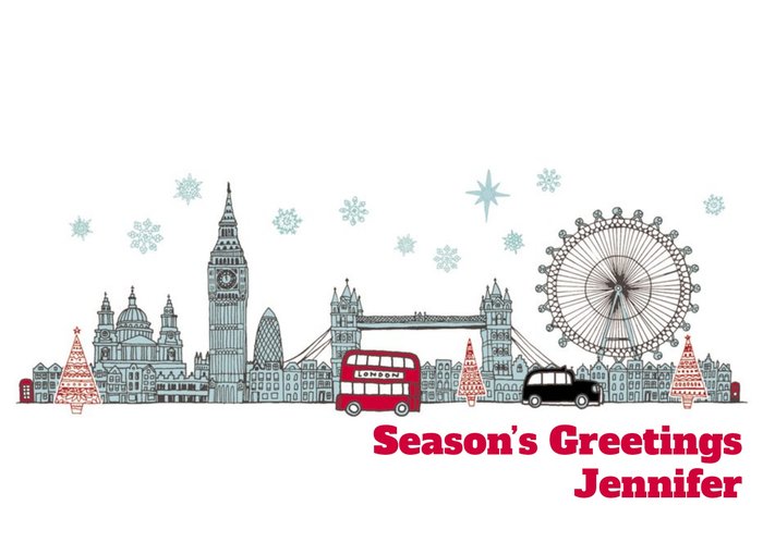 Almanac Gallery Personalised London Scene Christmas Card