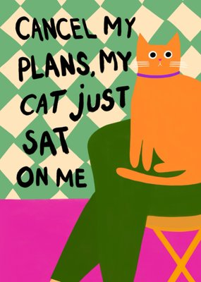 Cancel My Plans My Cat Just Sat On Me Card