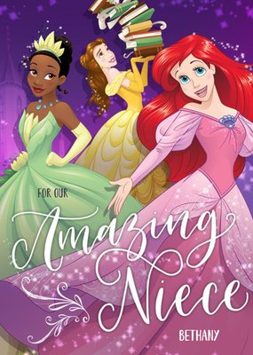 Disney Princess Amazing Niece Personalised Birthday Card