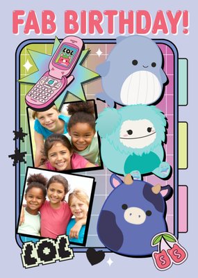 Squishmallows Cute Fab Birthday Photo Upload Card