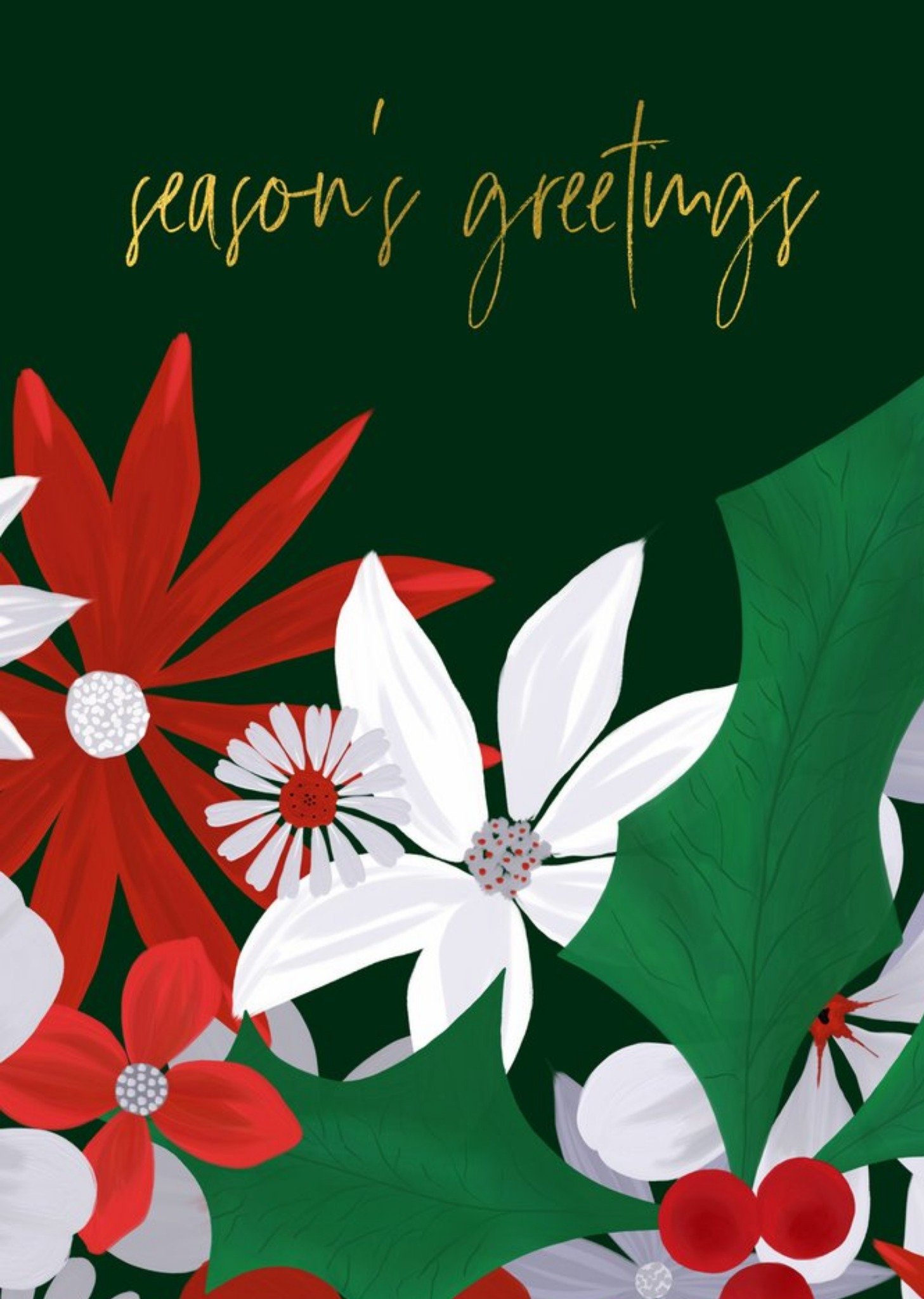 Moonpig Gabriel Neil Holly Christmas Card