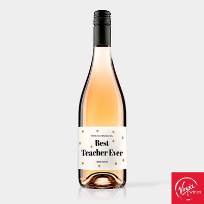 Virgin Wines Best Teacher Ever Personalised Rose Wine 75cl