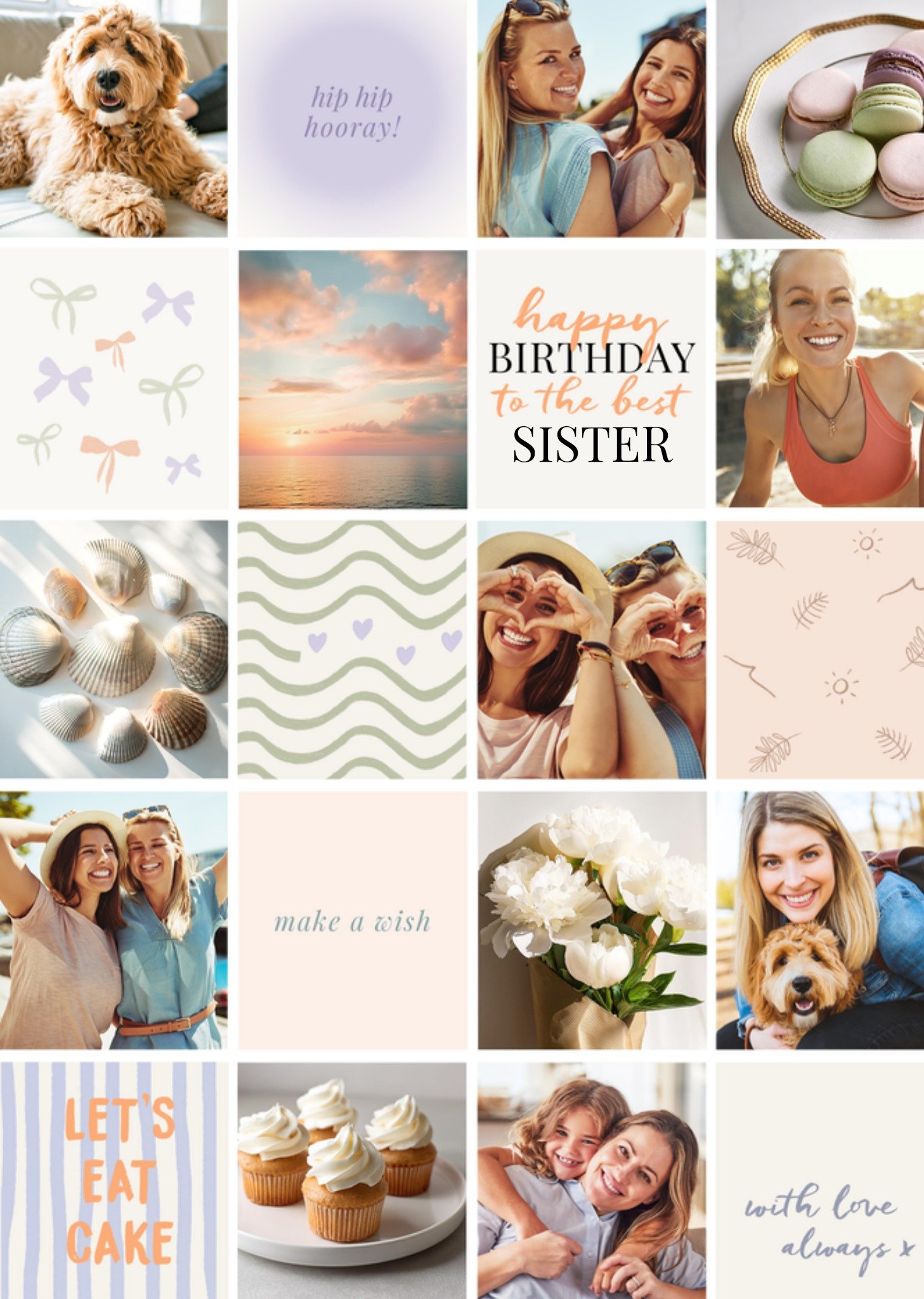 Moonpig Best Sister Multiple Photo Upload Birthday Card