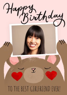 Okey Dokey Illustrated Teddy Bear Happy Birthday Photo Upload Card