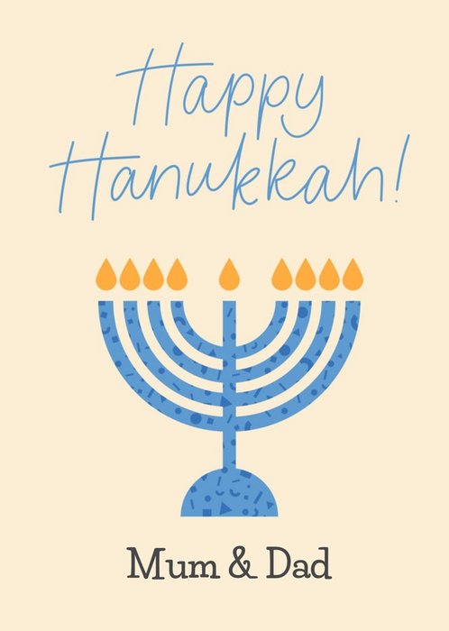 Modern Menorah Happy Hanukkah Card