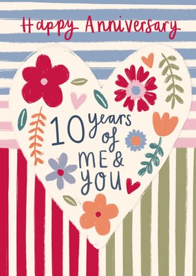 Me & You 10 Year Anniversary Card