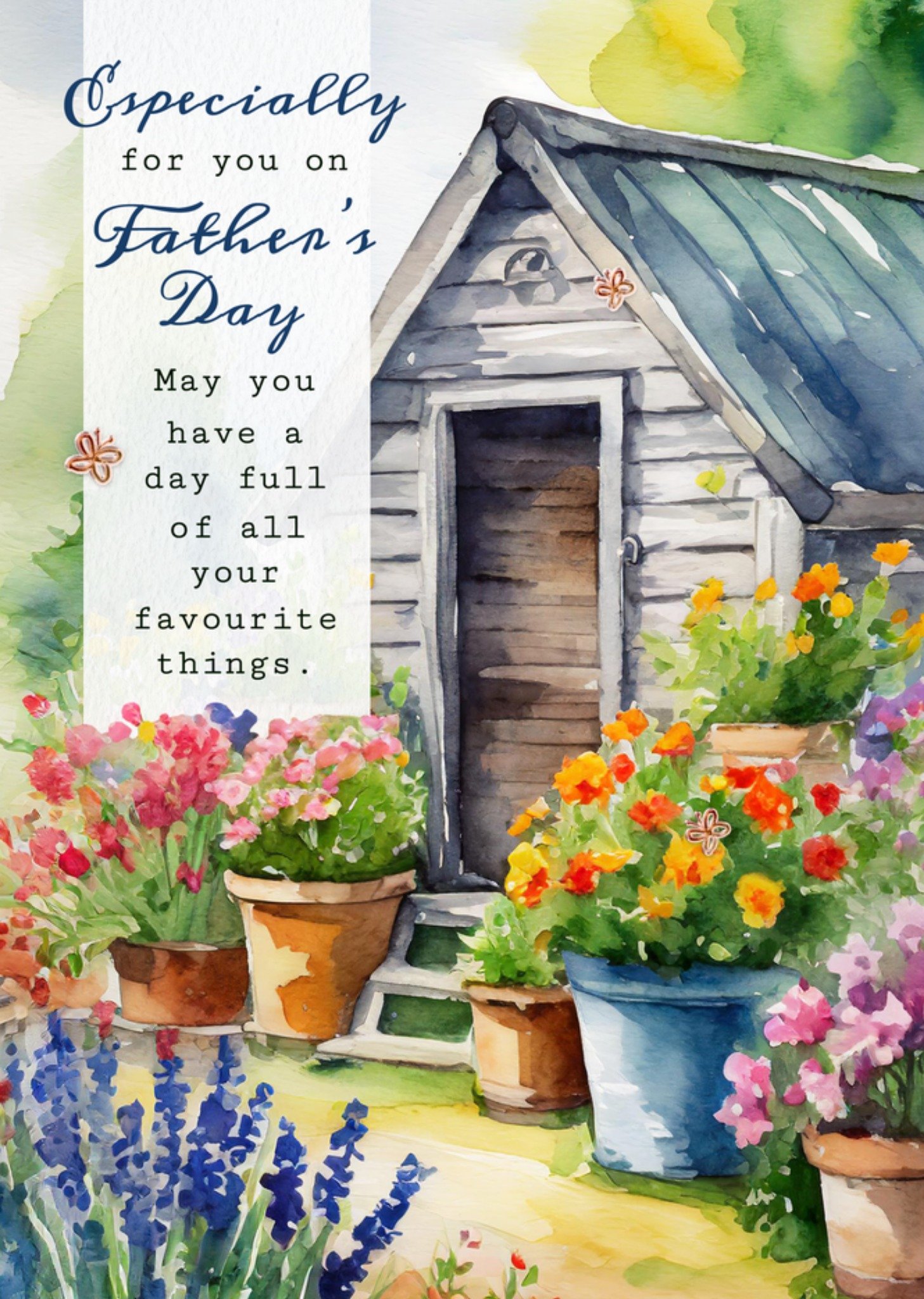 Moonpig Delicate May A Day Full Of All Your Favourite Things Watercolour Father's Day Card
