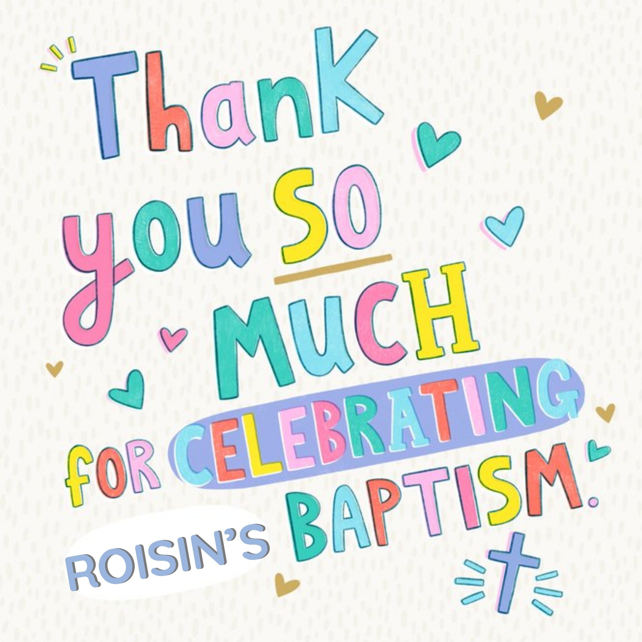 Moonpig Damien Barlow Illustration Typographic Baptism Irish Card
