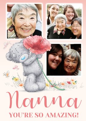 Tatty Teddy Amazing Nanna 3 Photo Upload Mother's Day Card