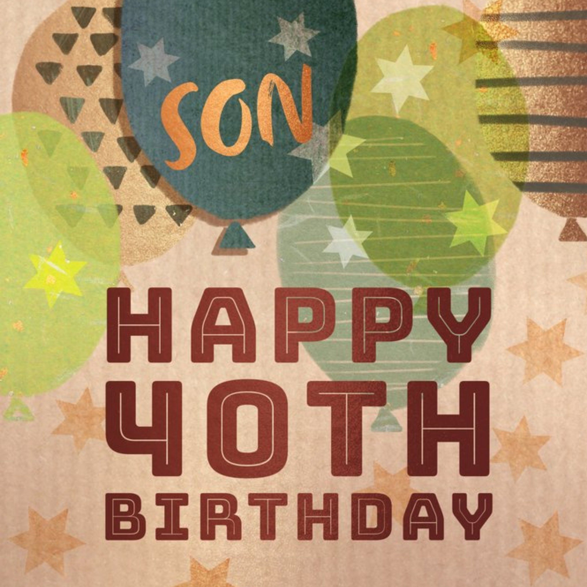 Moonpig Balloons Son Happy 40th Birthday Card