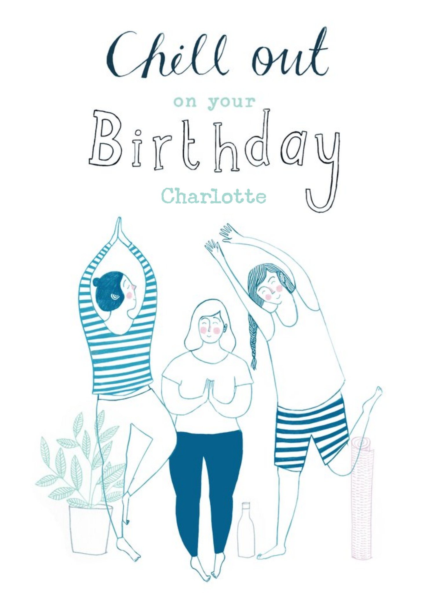 Moonpig Birthday Card - Chill Out - Mindfulness - Yoga