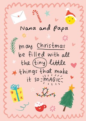 Tiny Little Things That Make It Magic Grandparents Christmas Card