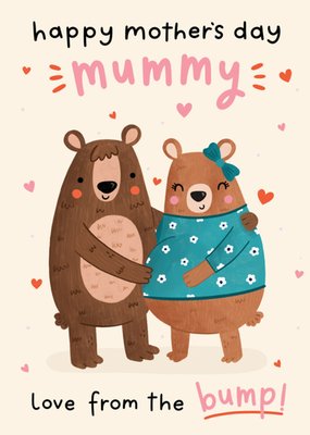 Jess Moorhouse Love From The Bump Illustrated Bear Couple Parents To Be Mother's Day Card