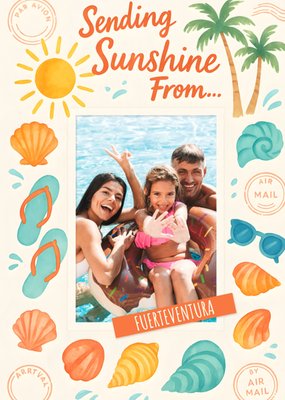 Sending Sunshine From Our Holiday Personalised Photo Upload Card