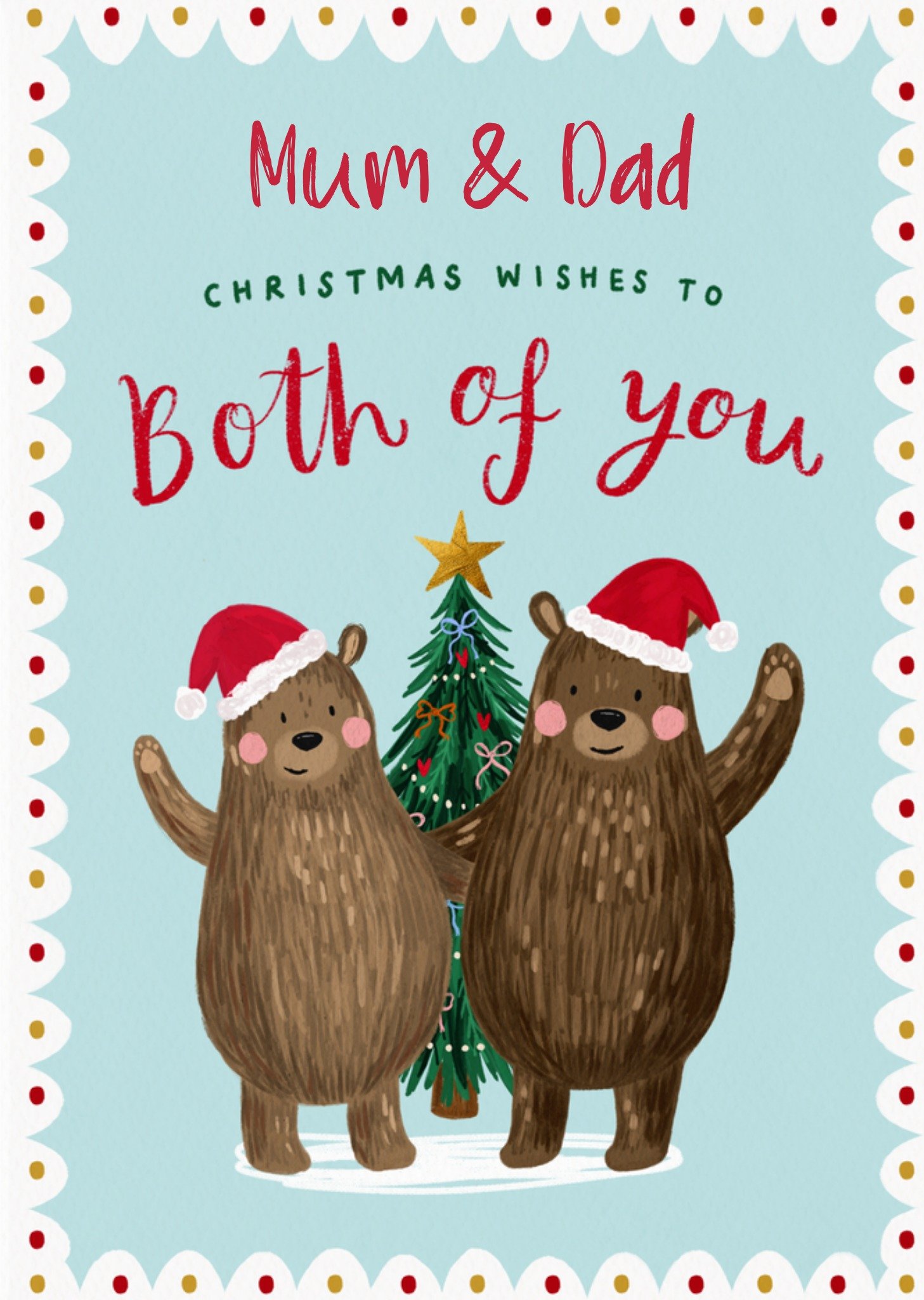Moonpig Christmas Wishes To Both Of You Mum & Dad Christmas Card