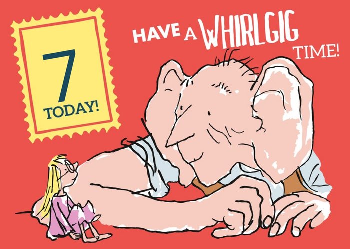 Roald Dahl The Bfg Personalised Happy 7th Birthday Card