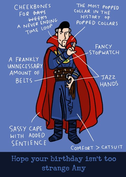 Marvel Comics Dr. Strange funny birthday card