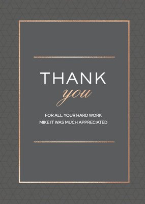 Modern Geometric Foil Thank you Card