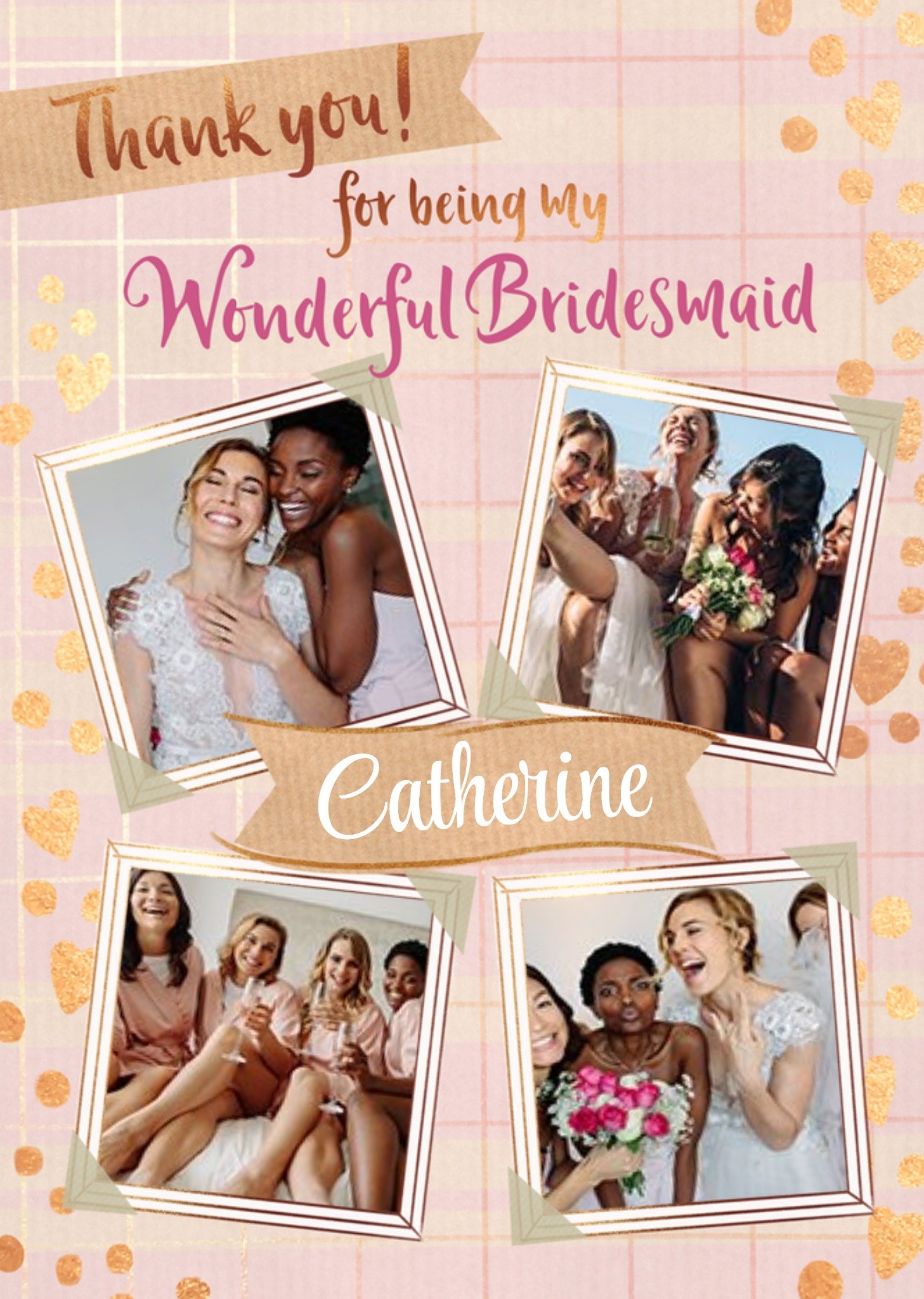 Love Hearts Catherine Worsley Heart Photo Upload Wedding Thank You Card
