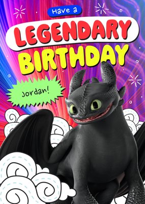 How To Train Your Dragon Toothless Legendary Birthday Card