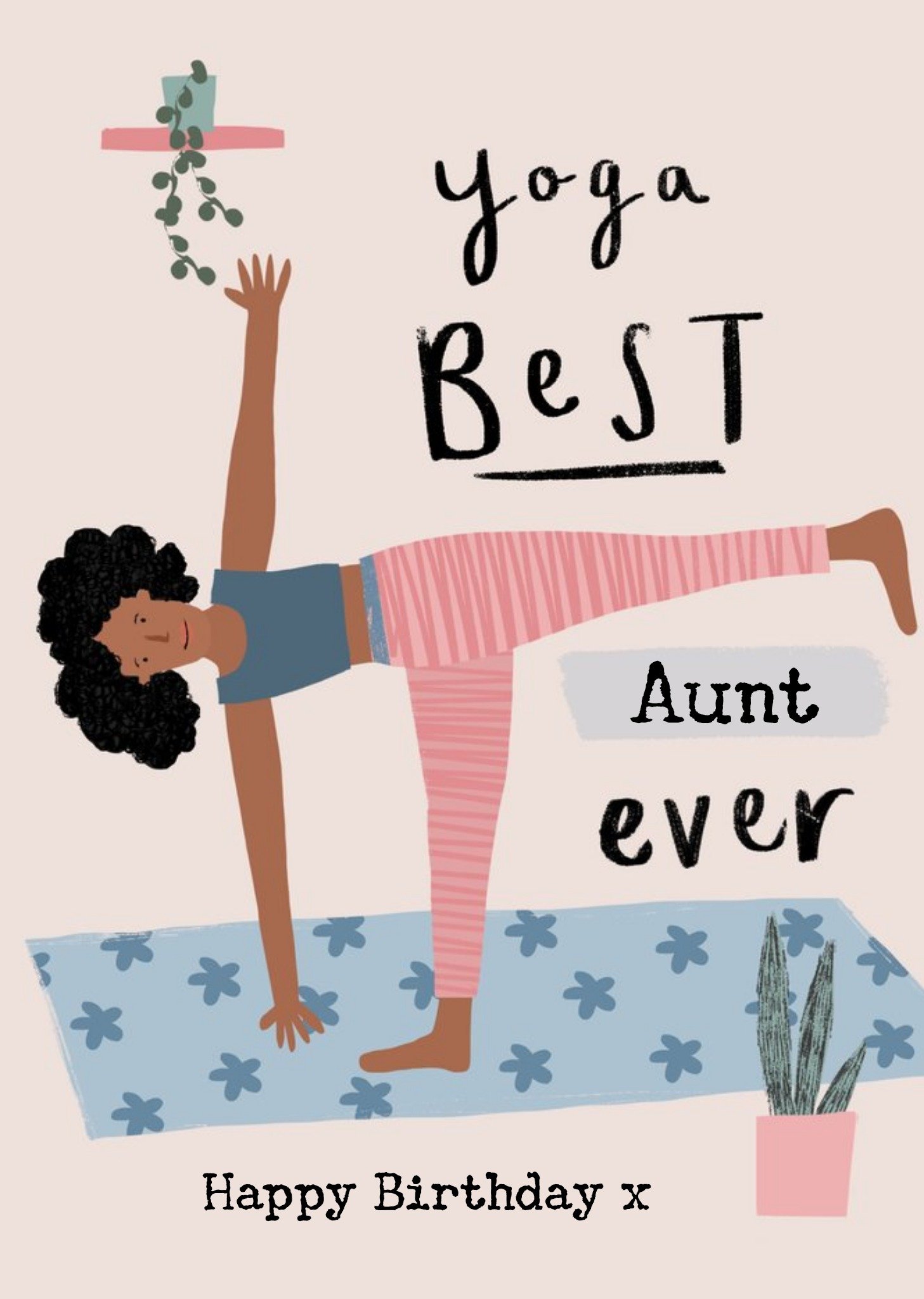 Moonpig Illustrated Yoga Best Aunt Ever Happy Birthday Card
