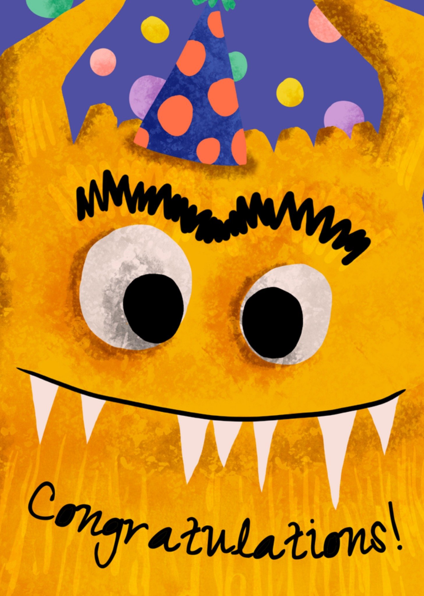 Moonpig Cute Monster Illustrated Congratulations Card