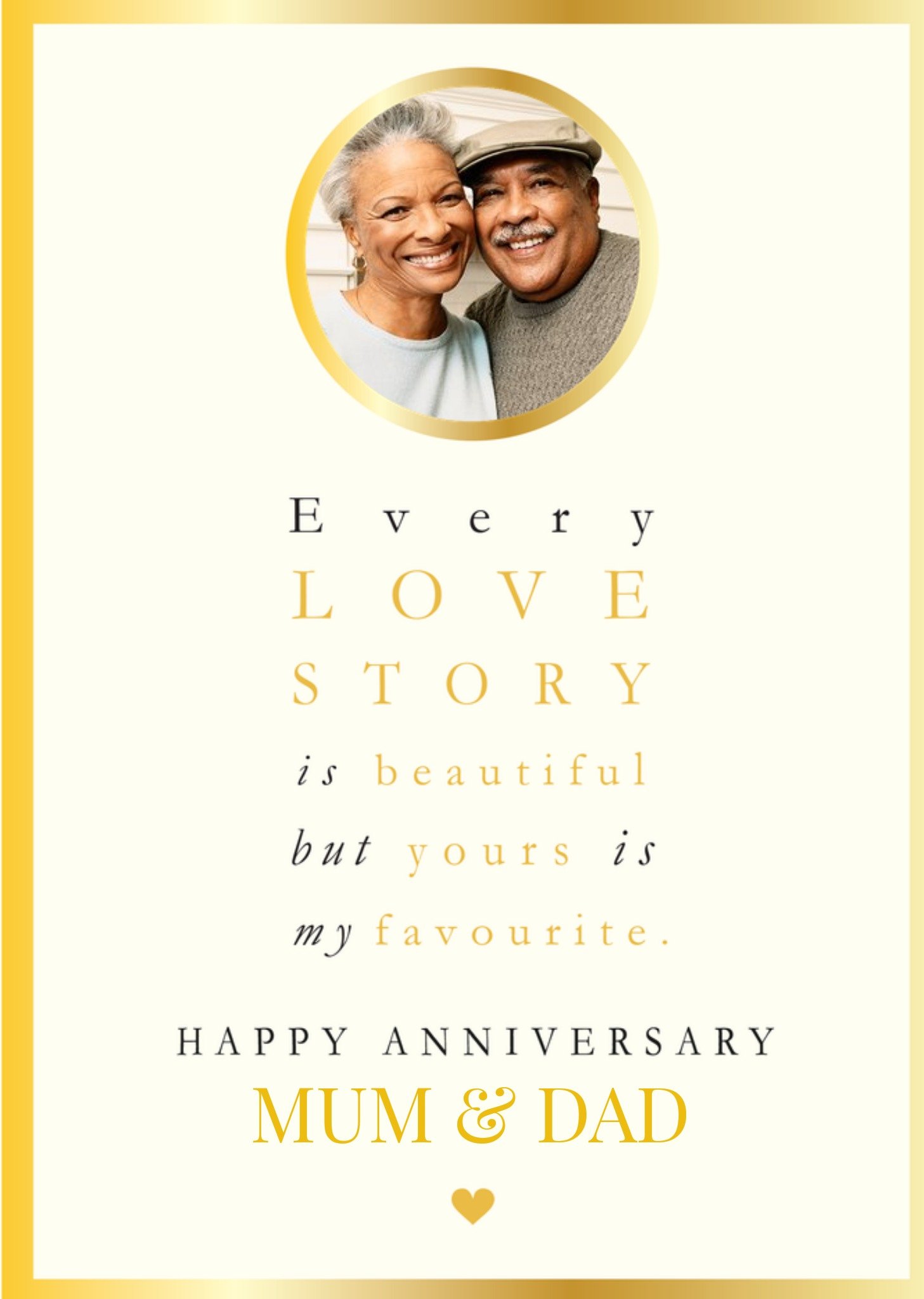 Moonpig Favourite Love Story Mum & Dad Anniversary Photo Upload Card