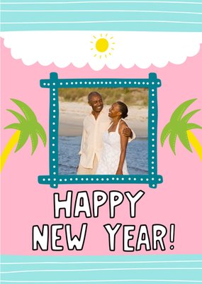 Angela Chick Illustration Colourful New Year Photo Upload Card