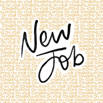 New Job Typography Card