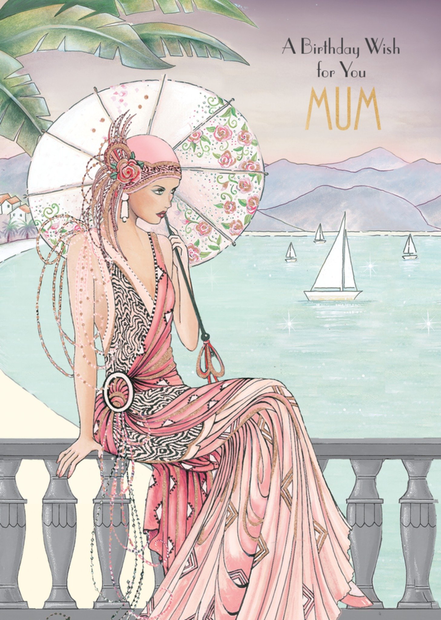 Moonpig Art Deco Mum's Birthday Card