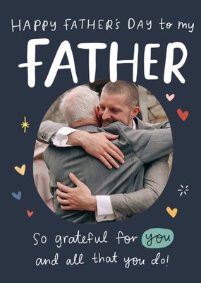 So Grateful For You Photo Upload Father's Day Card