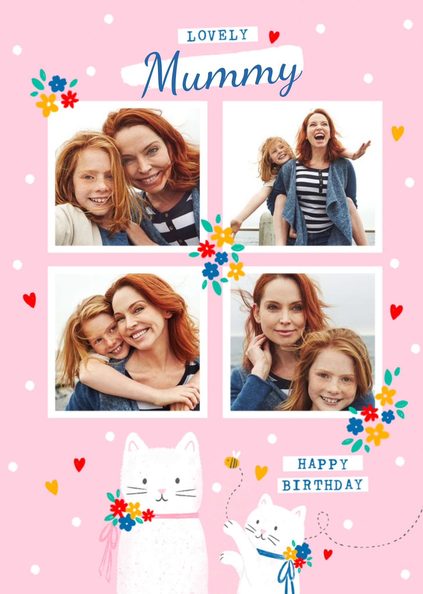 Moonpig Lovely Mummy Photo Upload Pink Birthday Card