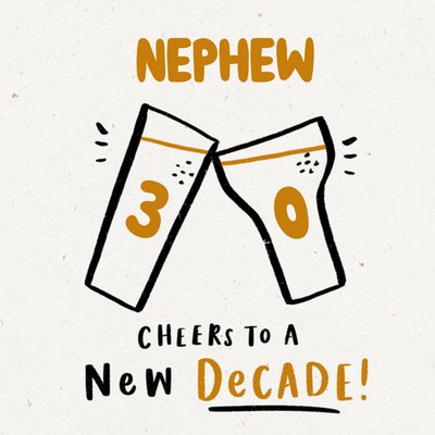 Cheers To A New Decade Nephew 30th Birthday Card 