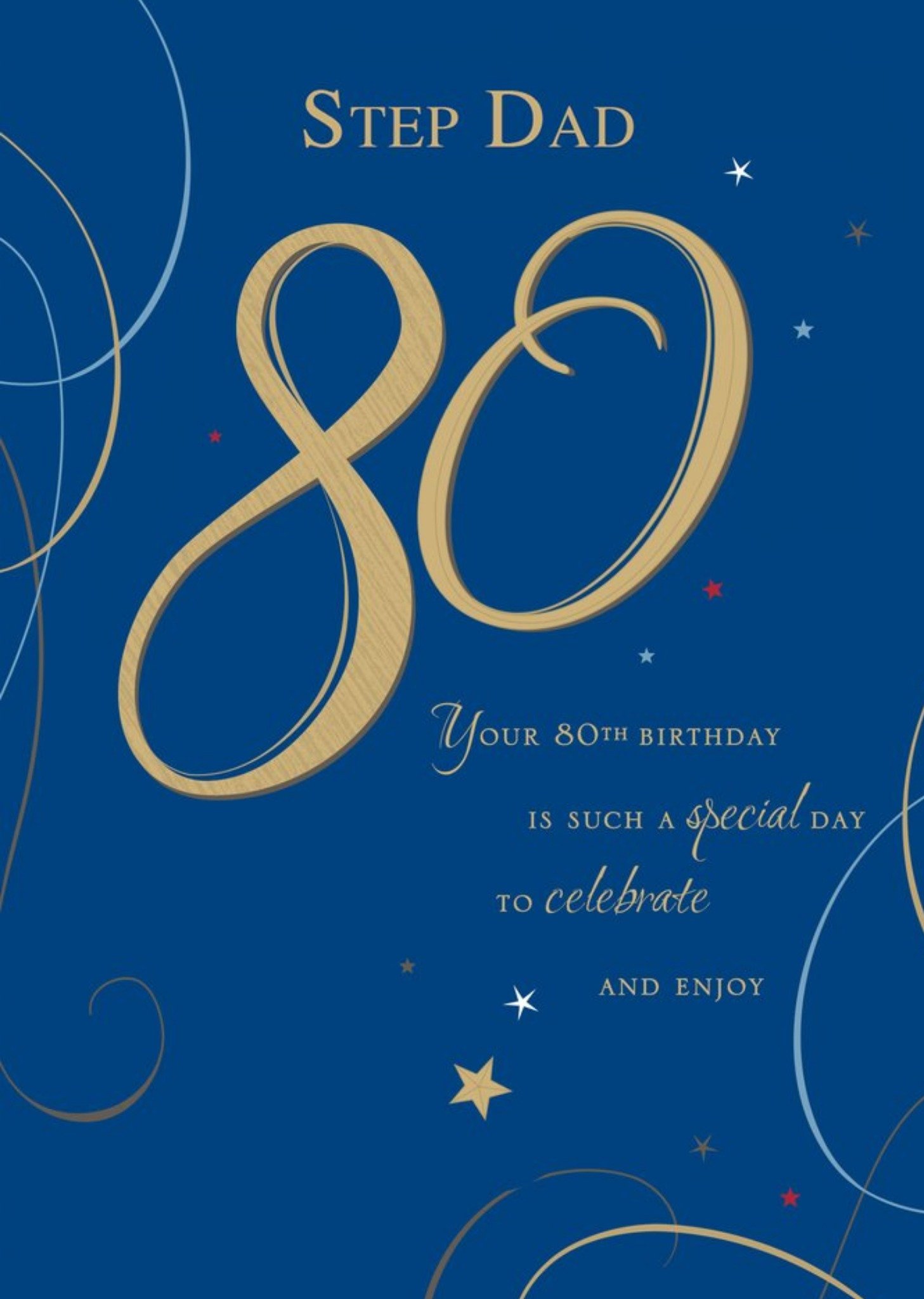 Moonpig Guk Step Dad 80th Birthday Card