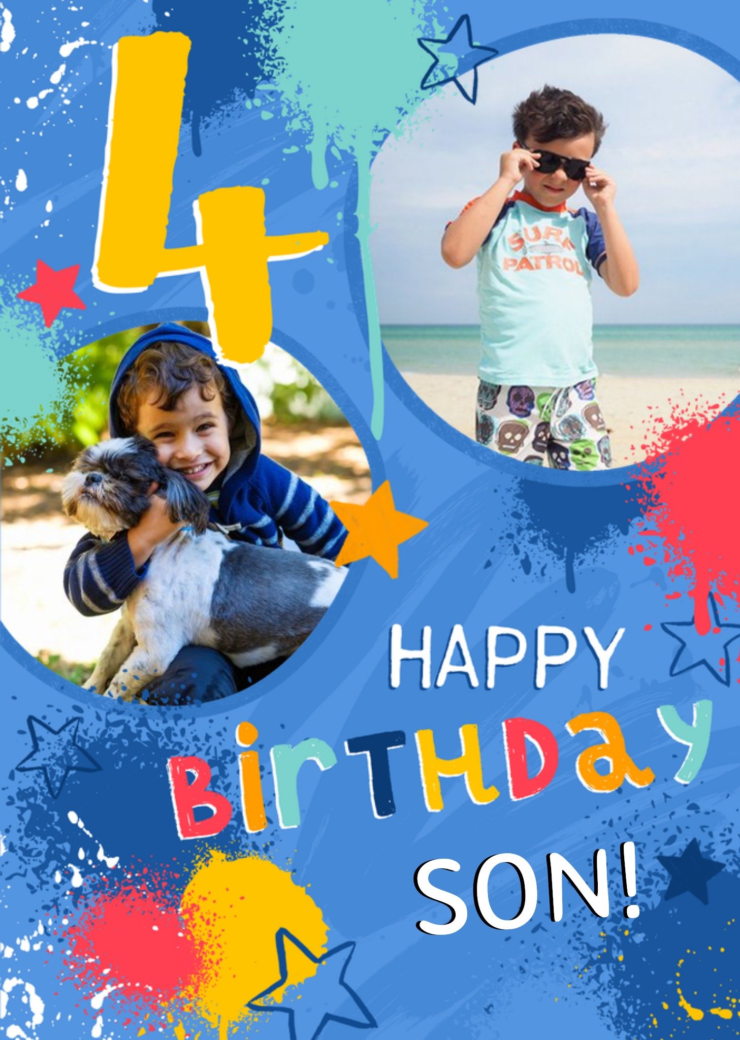 Moonpig Studio Sundae 4 Today Happy Birthday Son Birthday Photo Upload Card