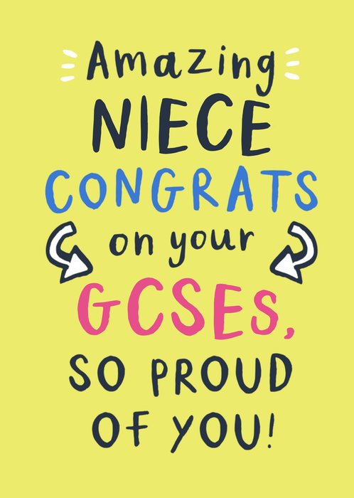 Amazing Niece Congrats On Your GCSEs Typography Card