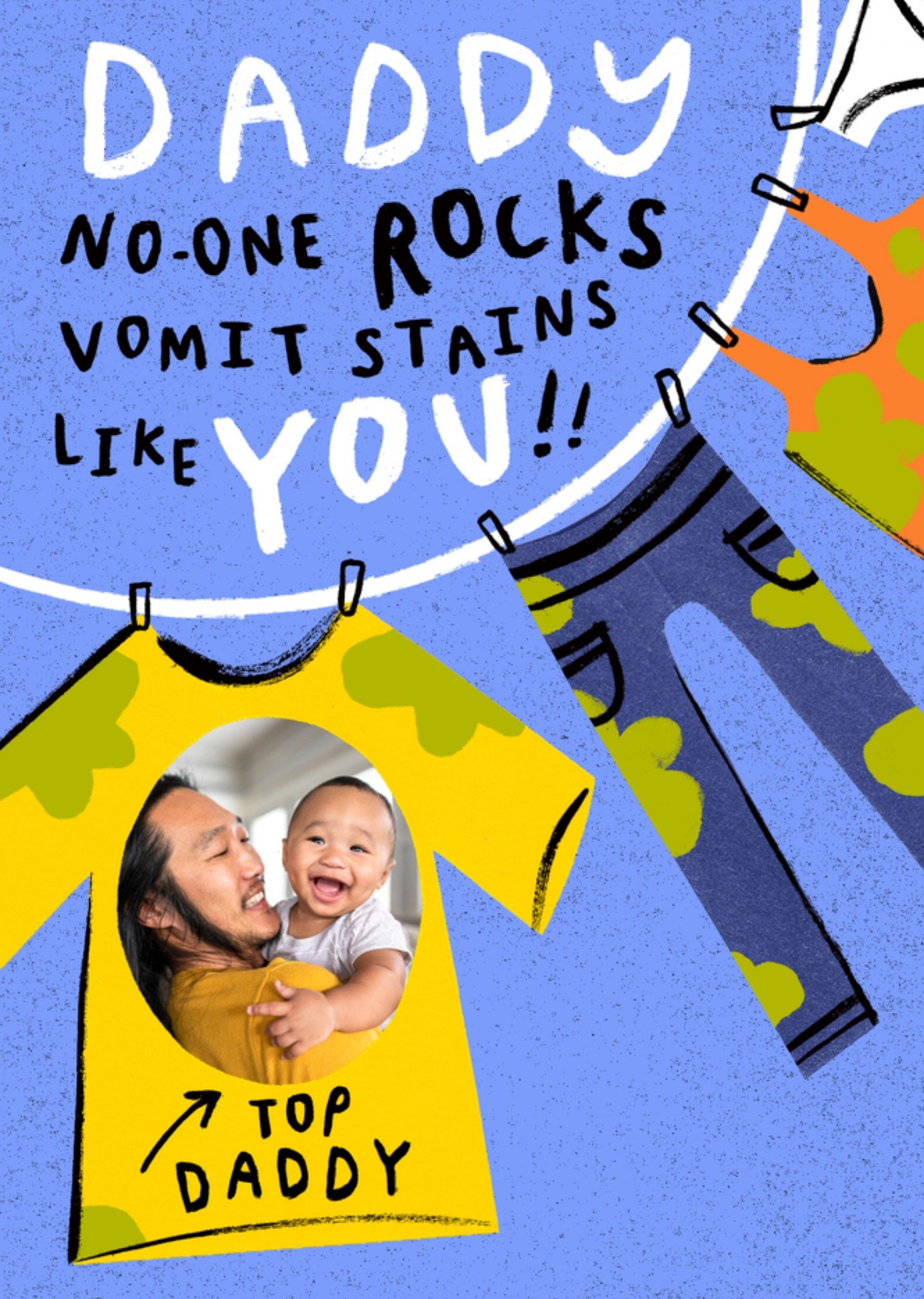 Moonpig Dad No One Rocks Vomit Stains Like You Illustrated Laundry Photo Upload Fatherâ&#